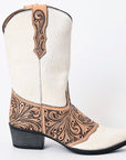 American Darling Floral Hand Curved Hair On Genuine Western Leather Long Boot