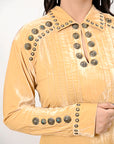 American Darling Velvet Women shirt dress Tunic Ladies girl Top