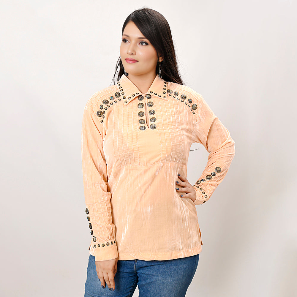 American Darling Velvet Women shirt dress Tunic Ladies girl Top