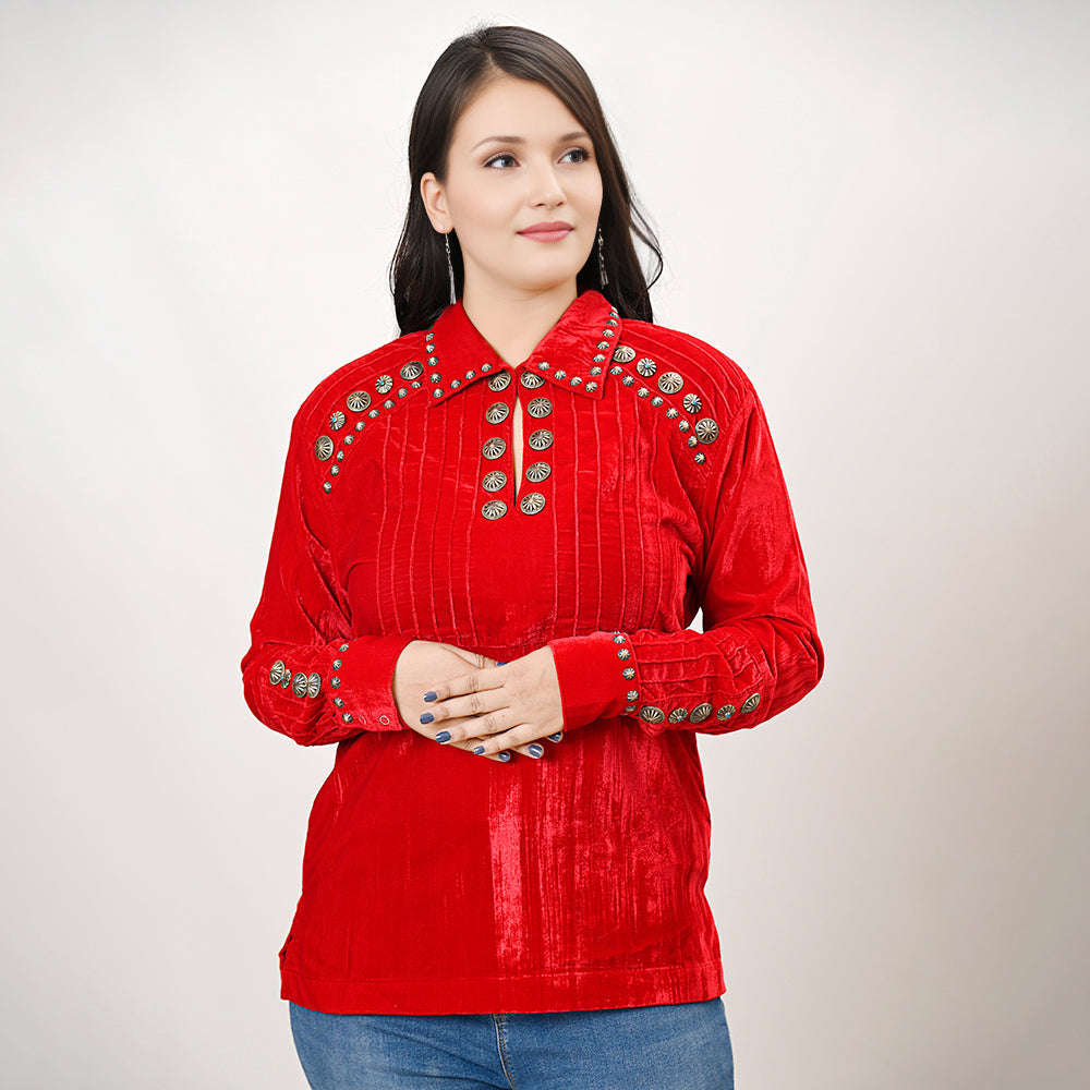 American Darling Velvet Women shirt dress Tunic Ladies girl Top