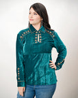 American Darling Velvet Women shirt dress Tunic Ladies girl Top