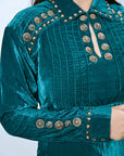 American Darling Velvet Women shirt dress Tunic Ladies girl Top