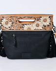 American Darling Clutch Hand Tooled Saddle Blanket Fabric Genuine Leather Western Women Bag Handbag Purse | Purses for Cute