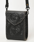 American Darling Cell Phone Holder Hand Tooled Genuine Leather Women Bag Western Handbag