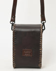 American Darling Cell Phone Holder Hand Tooled Genuine Leather Women Bag Western Handbag