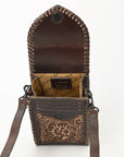 American Darling Cell Phone Holder Hand Tooled Genuine Leather Women Bag Western Handbag