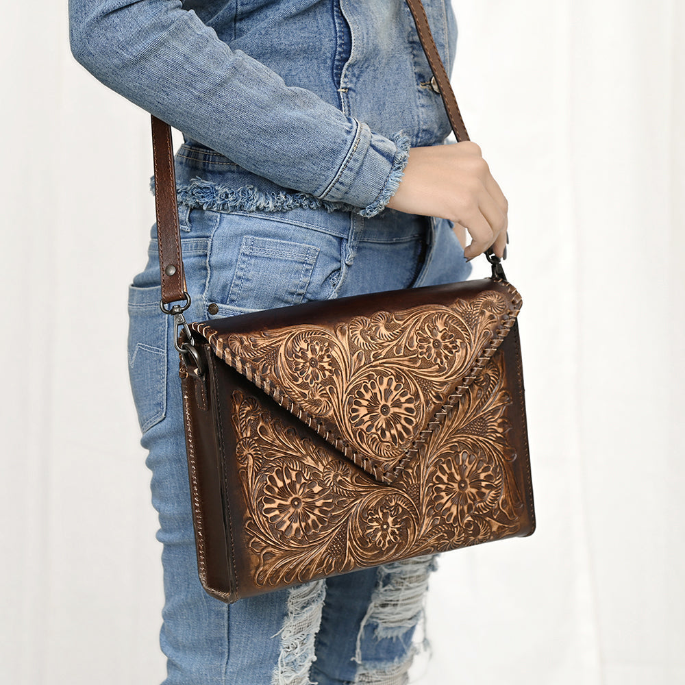 American Darling Hand Tooled Genuine Leather Women Bag Western Handbag Purse