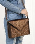 American Darling Hand Tooled Genuine Leather Women Bag Western Handbag Purse