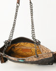 American Darling ADBG1187 Hand Tooled Hair-On Genuine Leather Women Bag Western Handbag Purse