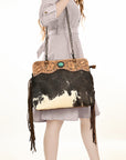 American Darling ADBG1187 Hand Tooled Hair-On Genuine Leather Women Bag Western Handbag Purse