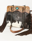 American Darling ADBG1187 Hand Tooled Hair-On Genuine Leather Women Bag Western Handbag Purse