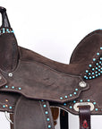 Hilason Western Horse Flex Tree Barrel Trail In Suede Leather Saddle Brown