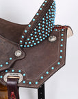 Hilason Western Horse Flex Tree Barrel Trail In Suede Leather Saddle Brown