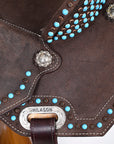 Hilason Western Horse Flex Tree Barrel Trail In Suede Leather Saddle Brown
