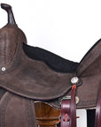 Hilason Western Horse Flex Tree Barrel Trail In Suede Leather Saddle Brown