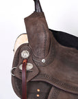 Hilason Western Horse Flex Tree Barrel Trail In Suede Leather Saddle Brown