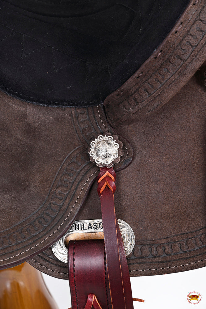 Hilason Western Horse Flex Tree Barrel Trail In Suede Leather Saddle Brown
