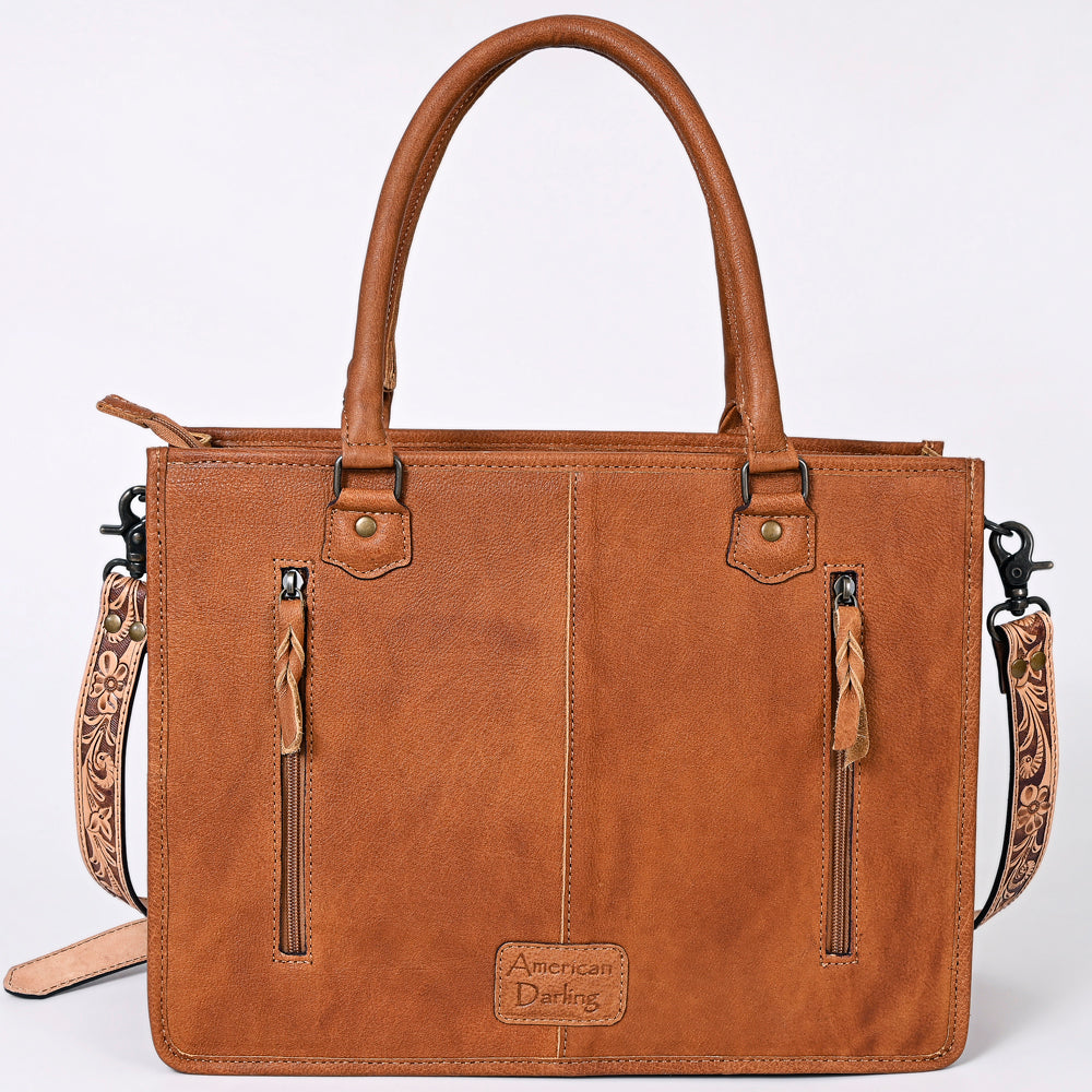 American Darling Briefcase Hand Tooled Saddle Blanket Genuine Leather women bag western handbag purse