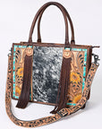 American Darling Briefcase Hand Tooled Saddle Blanket Genuine Leather women bag western handbag purse