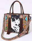American Darling Briefcase Hand Tooled Saddle Blanket Genuine Leather women bag western handbag purse