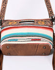 American Darling Clutch Hand Tooled Saddle Blanket Fabric Genuine Leather Western Women Bag Handbag Purse | Purses for Cute