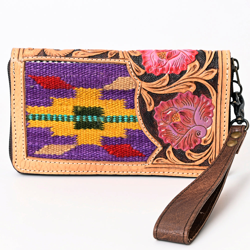 American Darling Organiser Hand Tooled Saddle Blanket Genuine Leather Women Bag Western Handbag Purse