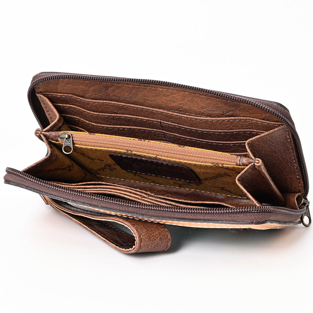 American Darling Organiser Hand Tooled Saddle Blanket Genuine Leather Women Bag Western Handbag Purse