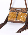 American Darling Clutch Hand Tooled Saddle Blanket Fabric Genuine Leather Western Women Bag Handbag Purse | Purses for Cute