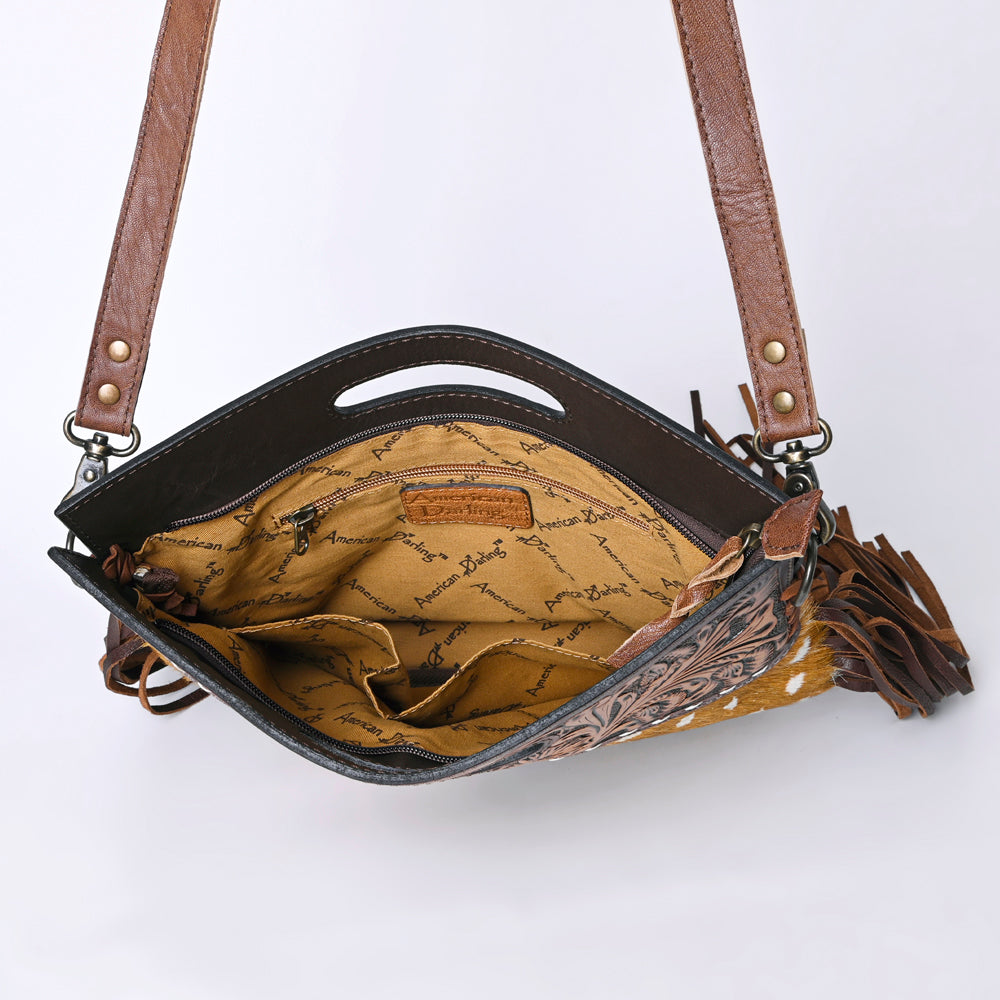 American Darling Clutch Hand Tooled Saddle Blanket Fabric Genuine Leather Western Women Bag Handbag Purse | Purses for Cute