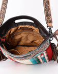 American Darling Clutch Hand Tooled Saddle Blanket Fabric Genuine Leather Western Women Bag Handbag Purse | Purses for Cute