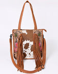 American Darling Tote Hand Tooled Hair-On Genuine Leather women bag western handbag purse