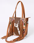 American Darling Tote Hand Tooled Hair-On Genuine Leather women bag western handbag purse