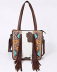 American Darling Tote Hand Tooled Hair-On Genuine Leather women bag western handbag purse