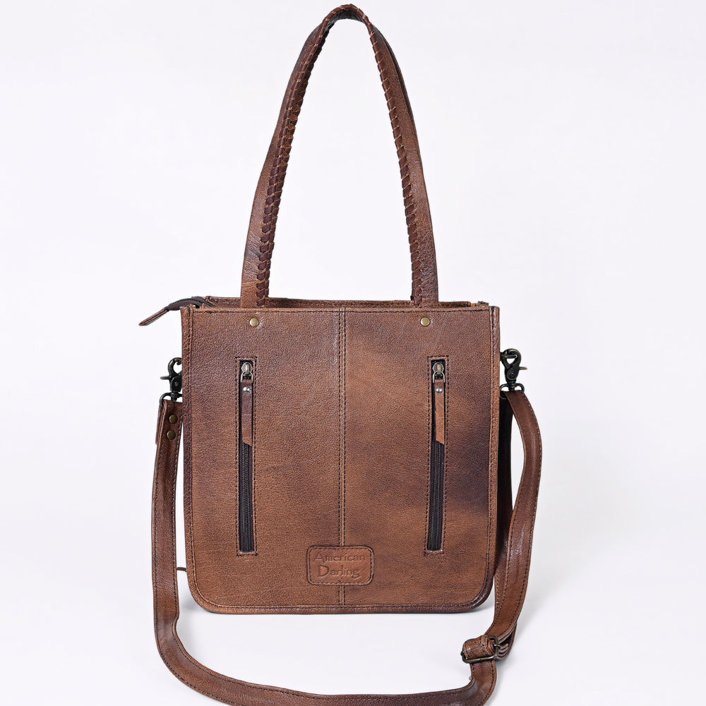 American Darling Tote Hand Tooled Hair-On Genuine Leather women bag western handbag purse
