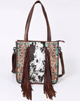 American Darling Tote Hand Tooled Hair-On Genuine Leather women bag western handbag purse