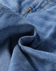 Denim Raw Hem Straight Leg Jeans