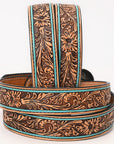 HILASON Western Genuine Leather Belt for Men Women Cowboy Cowgirl Handmade Unisex Full Grain Heavy Duty Floral Tooled Belt