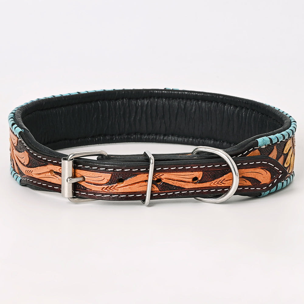 HILASON Western Genuine Leather Heavy Duty Hand Painted Dog Collar