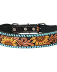 HILASON Western Genuine Leather Heavy Duty Hand Painted Dog Collar