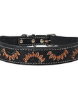 HILASON Western Genuine Leather Heavy Duty Hand Painted Dog Collar