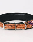 HILASON Western Genuine Leather Heavy Duty Hand Painted Dog Collar