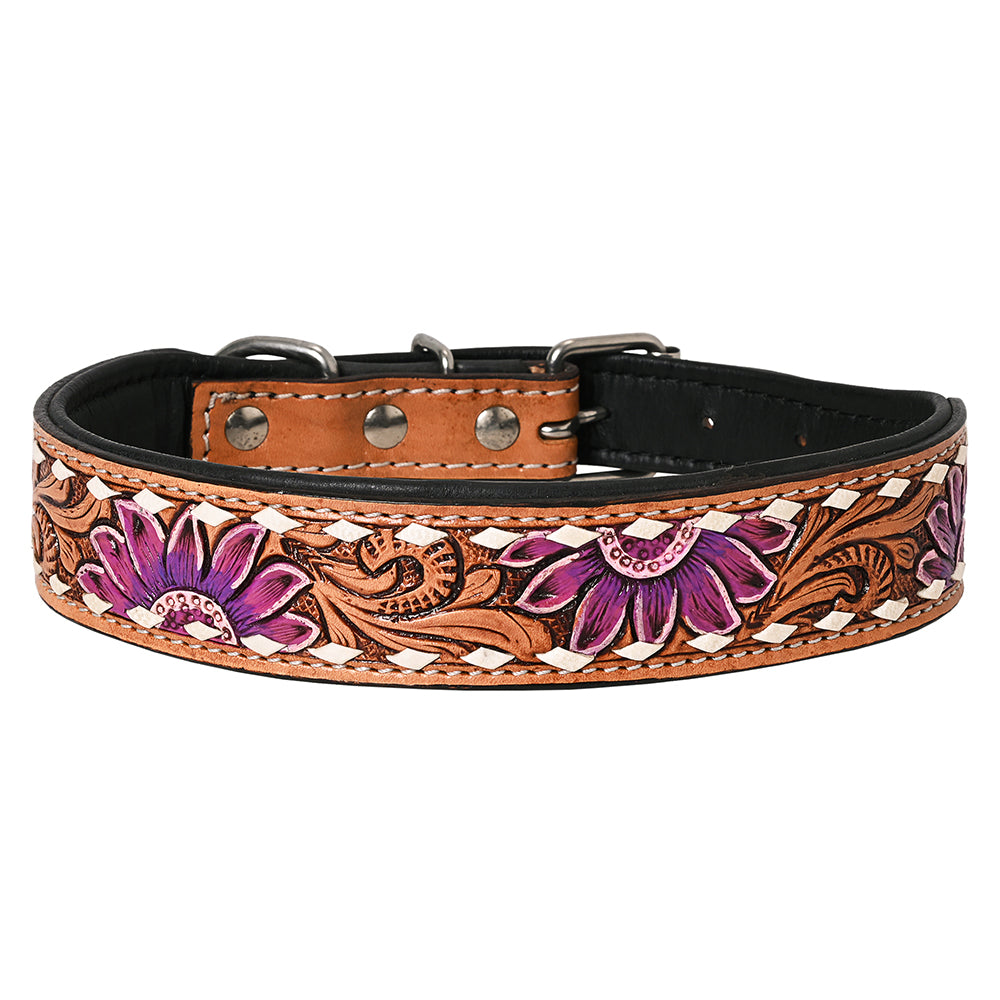 HILASON Western Genuine Leather Heavy Duty Hand Painted Dog Collar