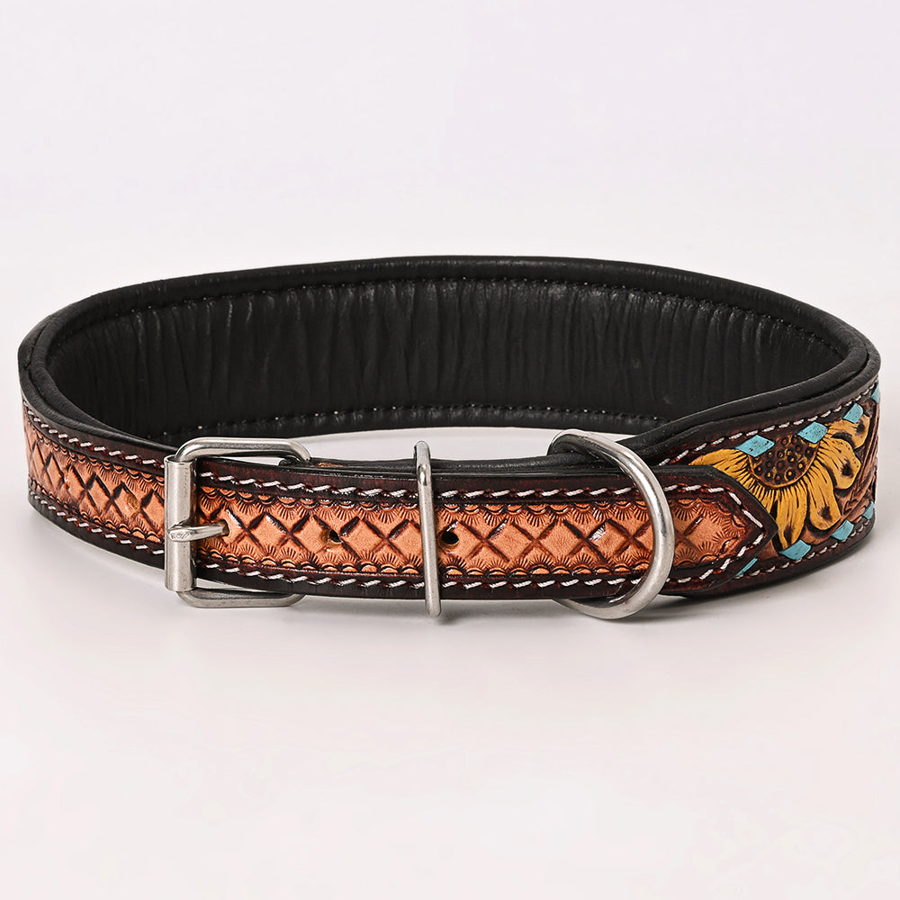 HILASON Western Genuine Leather Heavy Duty Hand Painted Dog Collar