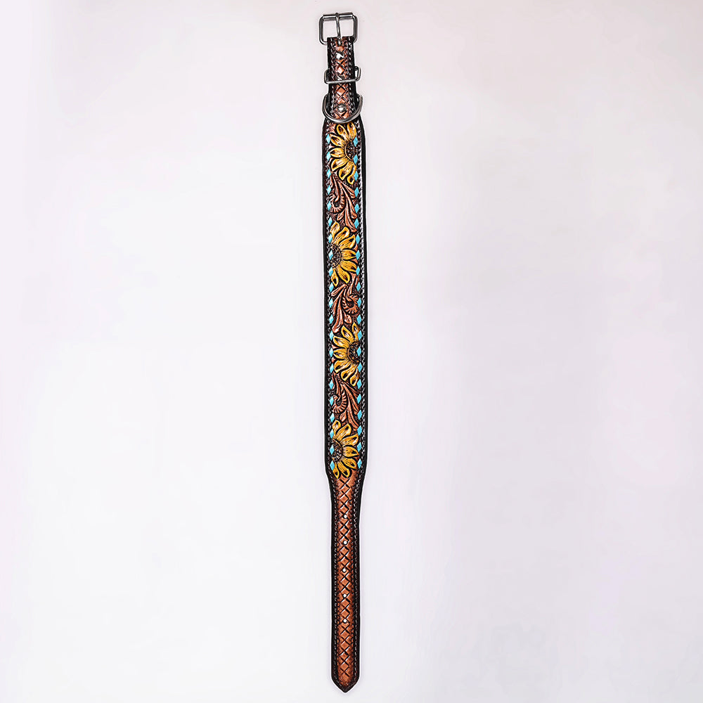 HILASON Western Genuine Leather Heavy Duty Hand Painted Dog Collar