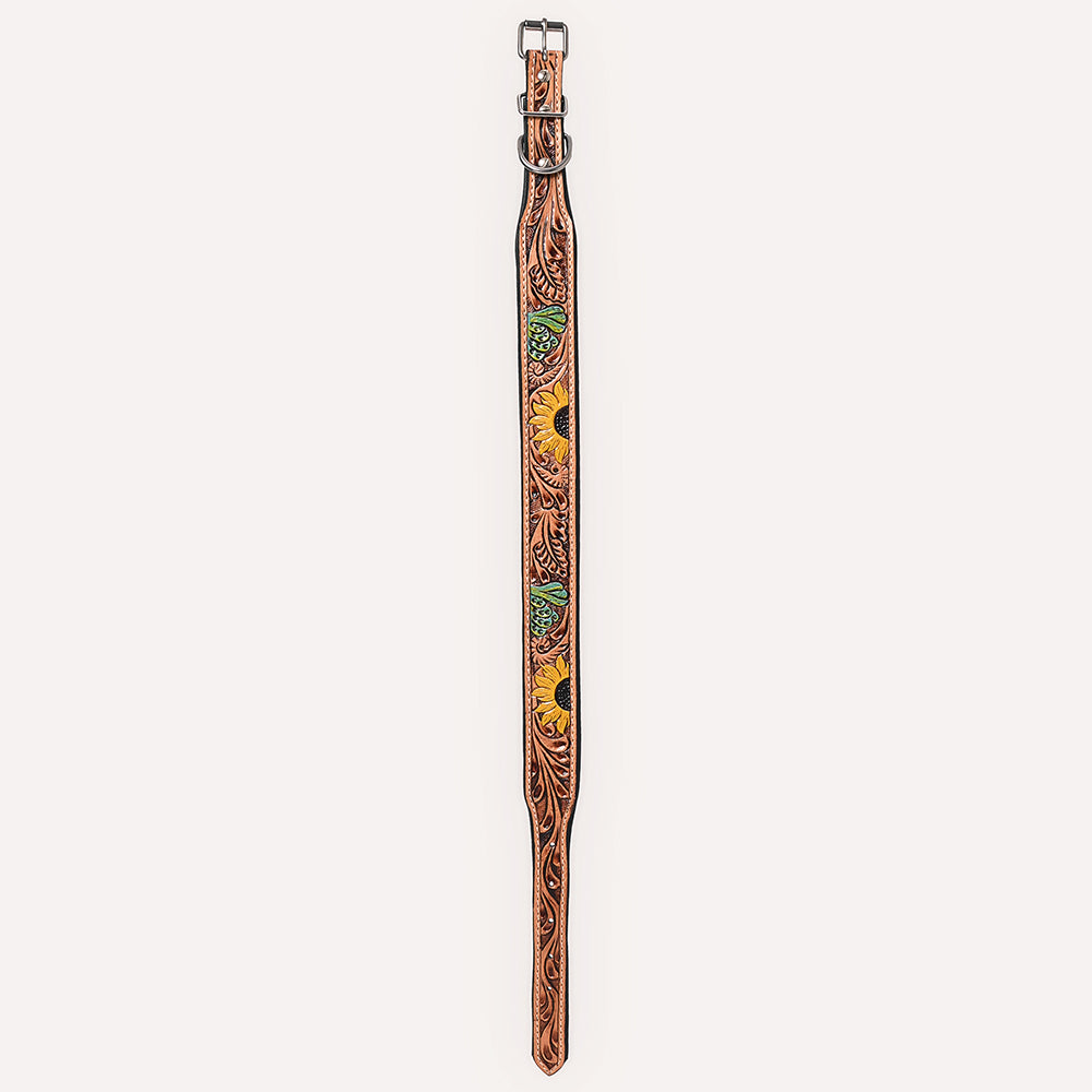 HILASON Western Genuine Leather Heavy Duty Hand Painted Dog Collar