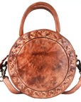 Never Mind Nmbgm136C Canteen Vintage Handmade Genuine Cowhide Leather Women Bag Western Handbag Purse