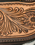 American Darling  Jewelry Case Hand Tooled Hair On Genuine Leather Western Women Bag Handbag Purse |