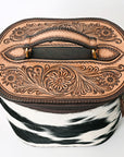 American Darling  Jewelry Case Hand Tooled Hair On Genuine Leather Western Women Bag Handbag Purse |