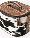 American Darling  Jewelry Case Hand Tooled Hair On Genuine Leather Western Women Bag Handbag Purse |
