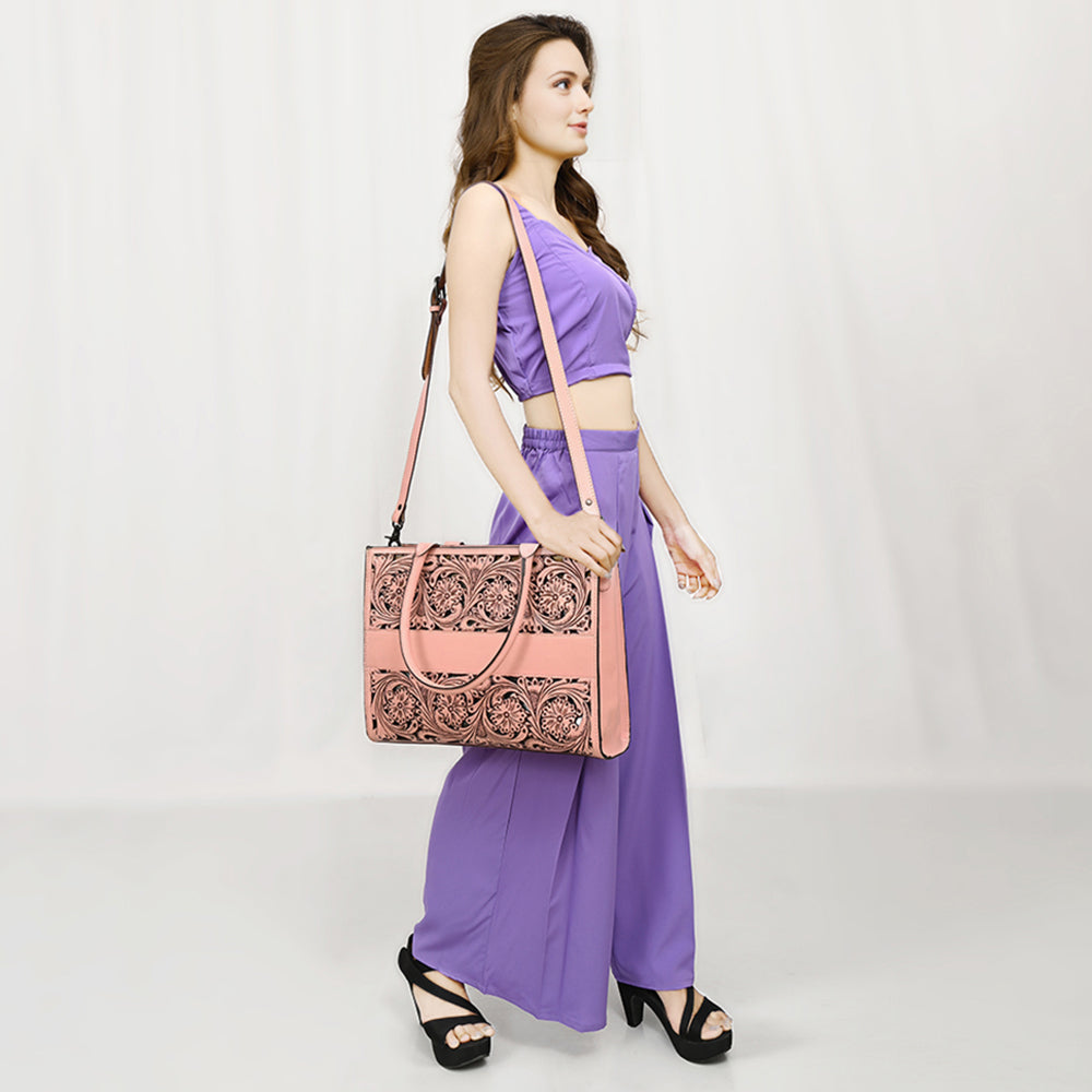 American Darling ADBGZ762B Hand Tooled Genuine Leather Women Bag Western Handbag Purse
